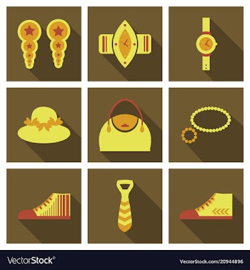 Set with icons on theme of shopping and clothes vector image