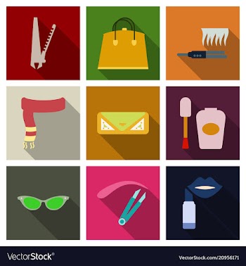 Set with icons on theme of shopping and clothes vector image
