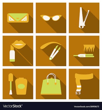 Set with icons on theme of shopping and clothes vector image