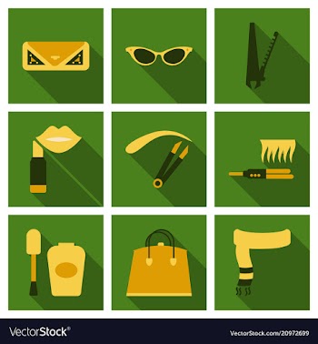 Set with icons on theme of shopping and clothes vector image