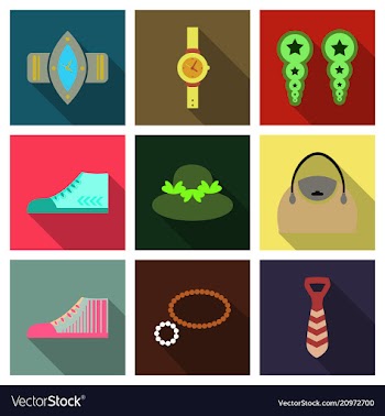 Set with icons on theme of shopping and clothes vector image