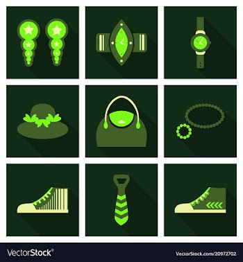 Set with icons on theme of shopping and clothes vector image