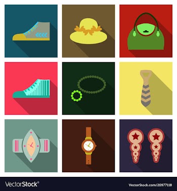 Set with icons on theme of shopping and clothes vector image