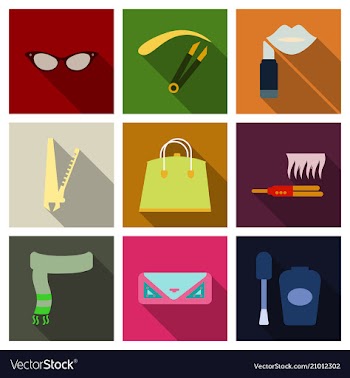 Set with icons on theme of shopping and clothes vector image