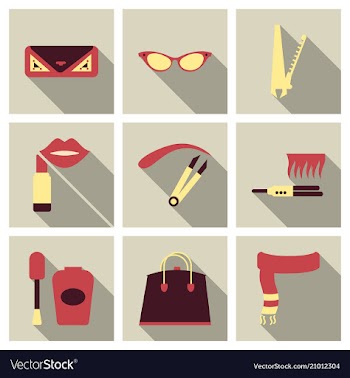 Set with icons on theme of shopping and clothes vector image