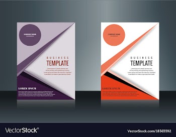 Sets of vertical business card print template vector image