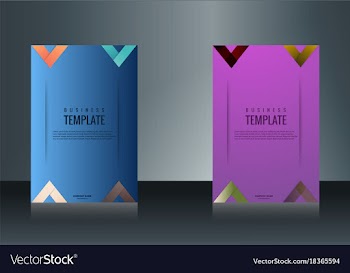 Sets of vertical business card print template vector image