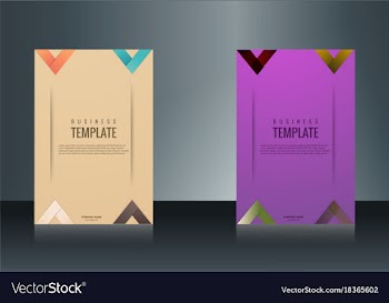 Sets of vertical business card print template vector image