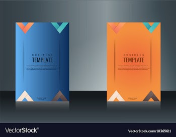 Sets of vertical business card print template vector image