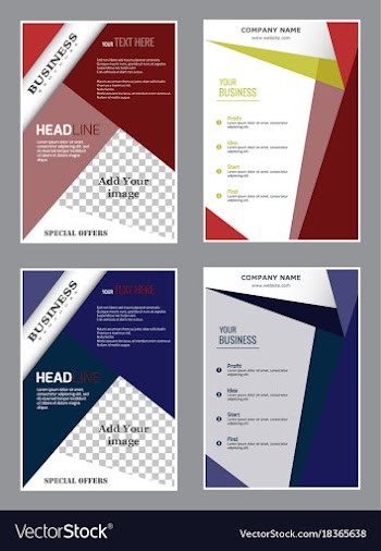 Sets of vertical business card print template vector image
