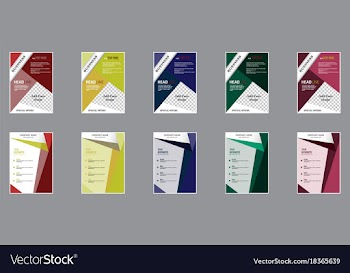 Sets of vertical business card print template vector image