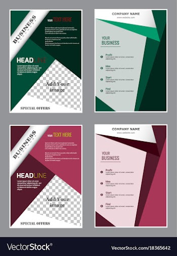 Sets of vertical business card print template vector image