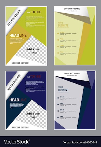 Sets of vertical business card print template vector image