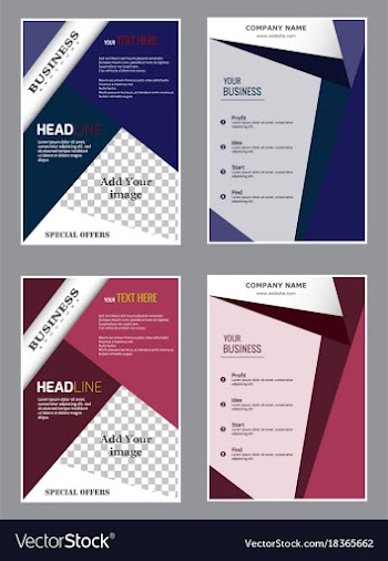 Sets of vertical business card print template vector image
