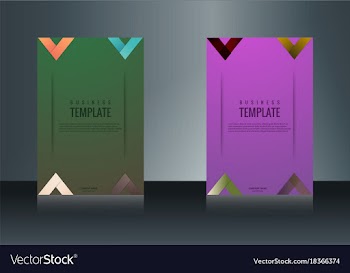 Sets of vertical business card print template vector image