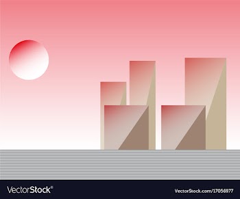 Setting sun vector image
