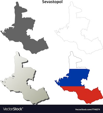 Sevastopol blank outline map set - Russian version vector image