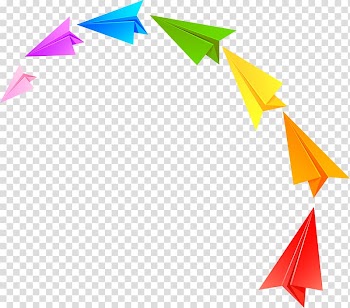 Seven assorted-color paper plane , Paper plane Airplane Red, Color paper airplane transparent background PNG clipart
