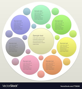 Seven part business infographics template vector image