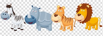 Several animal illustrations, Text Illustration, cartoon animals transparent background PNG clipart