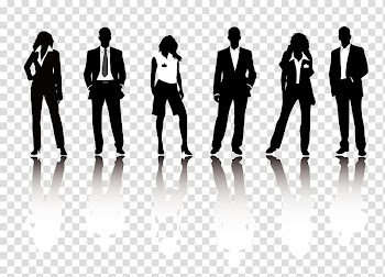 Several people in formal suits illustration, Businessperson Illustration, Business people silhouettes transparent background PNG clipart
