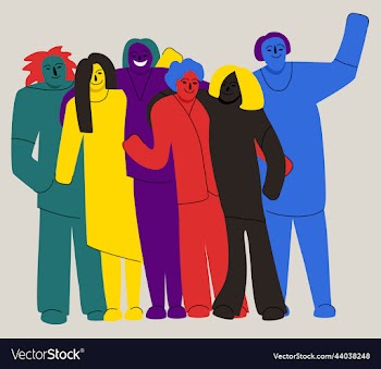 several people standing together and hugging team
