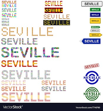 Seville text design set vector image