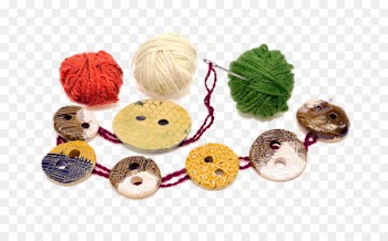 Sewing needle Button - Various colors buttons and wire 