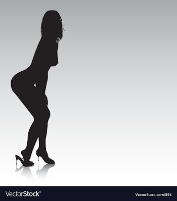Sexy silhouette bending over vector image