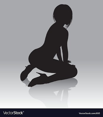 Sexy silhouette kneeling vector image