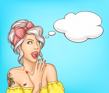 Sexy surprised woman wow pop art retro comic face Free Vector