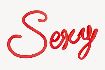 Sexy typography sticker, red neon | Free PSD - rawpixel