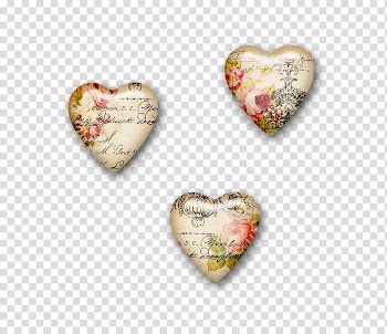 Shab, three beige heart graphic arts transparent background PNG clipart