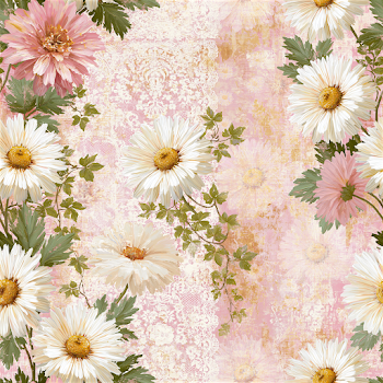 Shabby Chic Daisies and Ivy Seamless Pattern