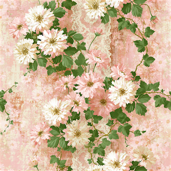Shabby Chic Floral Pattern with Daisies and Ivy