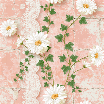 Shabby Chic Seamless Daisy and Ivy Pattern