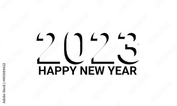 shadow Happy New Year 2023 text design. Cover of business diary for 2023 with wishes. Brochure design template, card, banner. Vector illustration. Isolated on white background