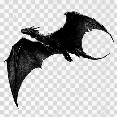 Shadow Soars: A Black Dragon in Flight