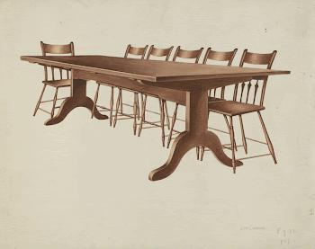 Shaker Table and Chairs (c. | Free Photo - rawpixel