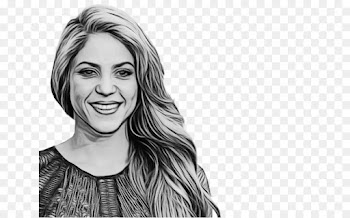 Shakira, Black And White, Music, Face, Hair PNG