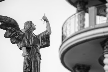 Shallow Focus Architectural Photography of Angel Statue