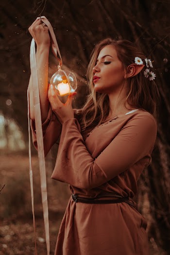 Shallow Focus Photo of Woman in Brown Long-sleeved Dress