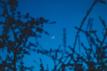 Shallow Focus Photography of Crescent Moon