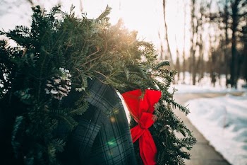shallow focus photography of green wreath