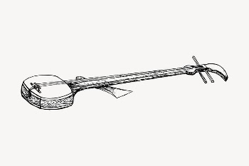 Shamisen collage element, traditional Japanese | Free Vector Illustration - rawpixel