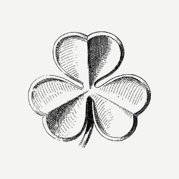 Shamrock clover leaf drawing clipart, | Free PSD - rawpixel