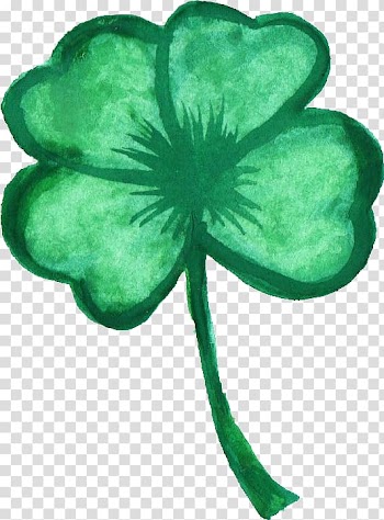 Shamrock Four-leaf clover, watercolor leaves transparent background PNG clipart