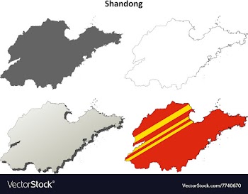 Shandong blank outline map set vector image