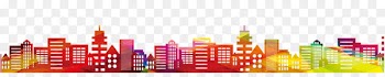 Shanghai Light City Silhouette - Colorful city silhouette 