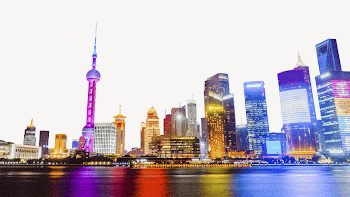 Shanghai skyline border collage element | Free PSD - rawpixel
